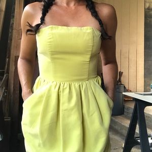 Rachel Rachel Roy strapless yellow dress size 0